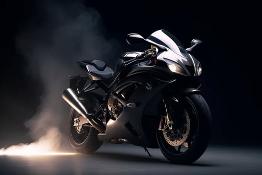 Black sport bike. Illustration photo