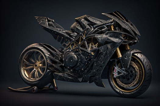 Black sport bike. Illustration photo