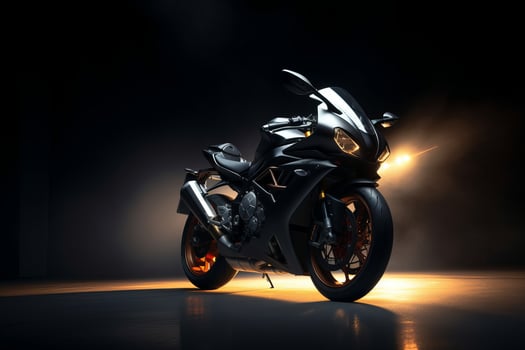 Black sport bike. Illustration photo