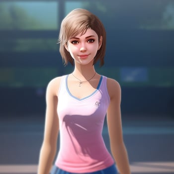 A beautiful sports girl in sports dress anime image photo