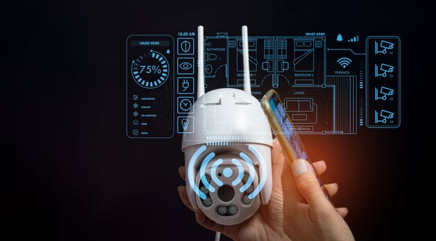 smart home concept and wireless control technology and security, ip camera photo
