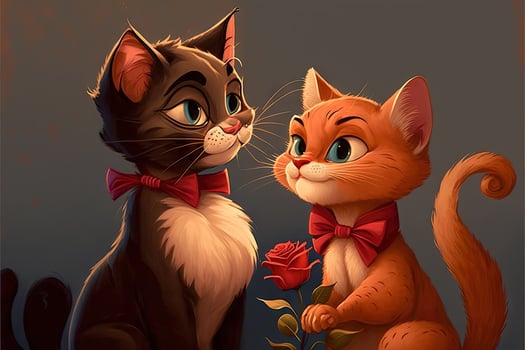 cat valentine day cartoon illustration photo