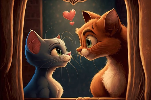 cat valentine day cartoon illustration photo