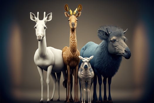 Diversity concept applied to animals illustration photo