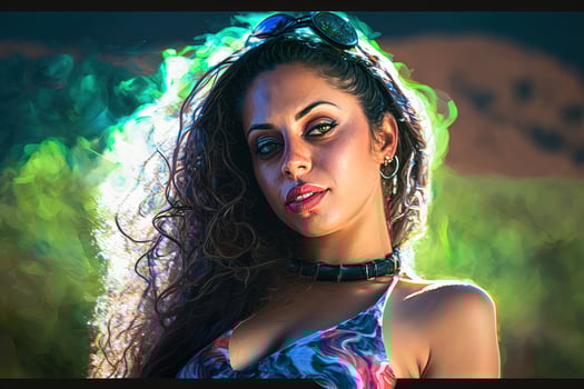 latina beautiful woman looking at you illustration photo