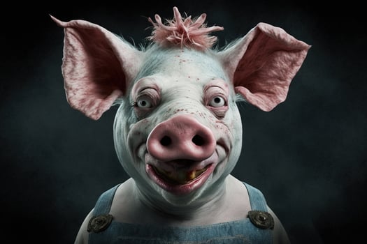 Pig clown Circus animal illustration photo