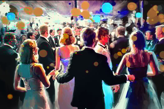 Prom party grand ball in America abstract illustration photo
