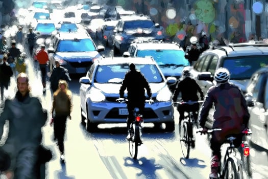 World car free day template with people and bicycle illustration photo