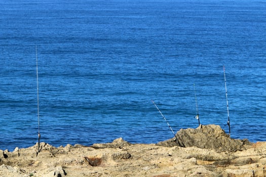 Coast of the Mediterranean Sea in northern Israel. photo