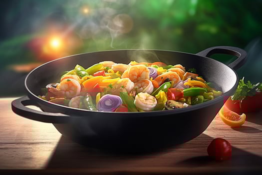 A bowl seafood AI Generate photo