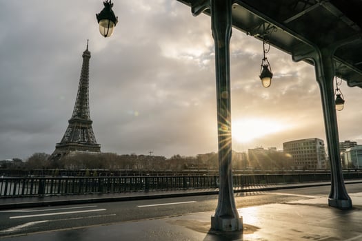 Pont de Bir Hakeim bridge in Paris, France. photo
