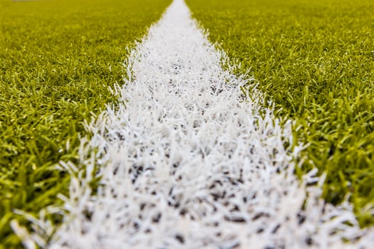 Artificial grass with white stripe photo