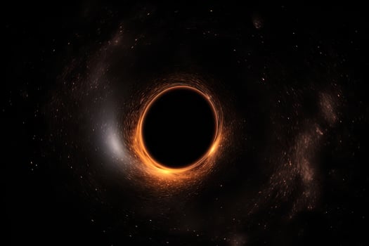 Black hole illustration in outer space. Supermassive singularity. photo