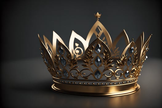 a golden crown of thorns decorated with jewels on a dark background, a illustration photo