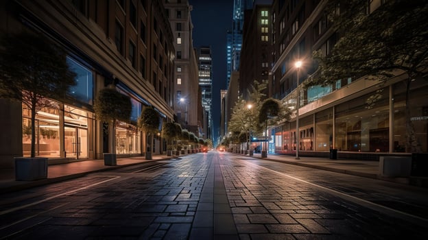Empty road and modern commercial office buildings, photo