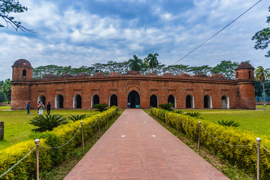 The Sixty Dome Mosque in  Khulna, Bangladesh, Selective Focus photo