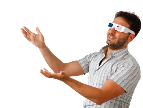 Man Wearing 3d Glasses photo