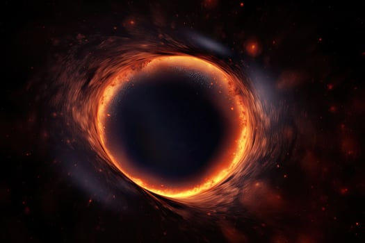 Black hole illustration in outer space. Supermassive singularity. photo