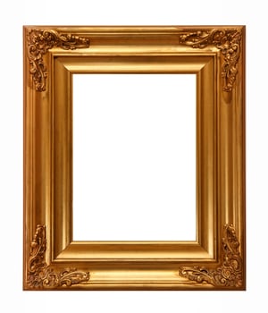 Golden picture frame baroque style. photo