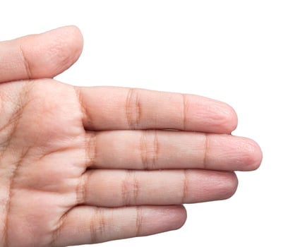 Wrinkled skin of the hands photo