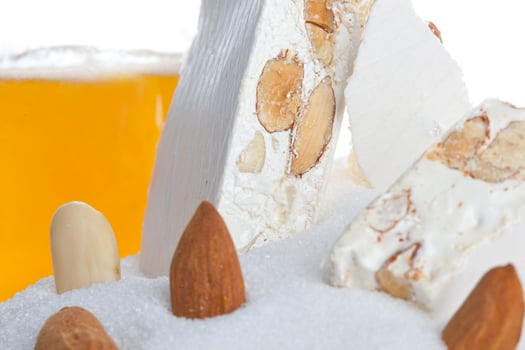 Sweet nougat with almonds photo