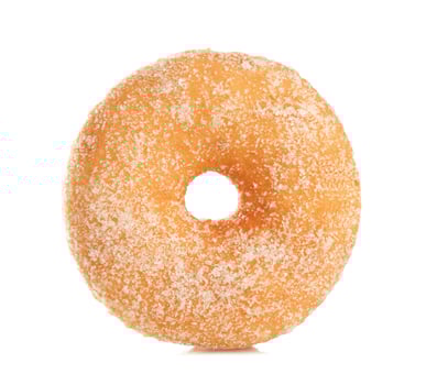 A sugar glazed donut on a white background photo