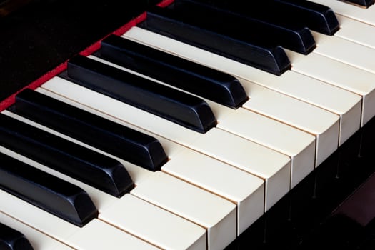A close up of a piano keyboard photo