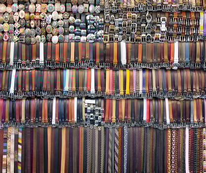 A wall of belts photo