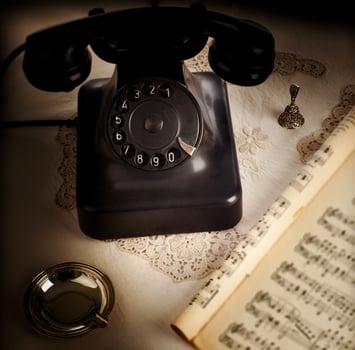 Old retro bakelite telephone photo