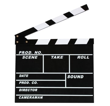 Blank movie production clapper board photo