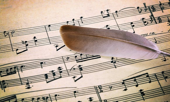 Pentagram and feather photo