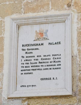 Panel on the Palace of the Grand Masters in Valletta photo