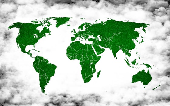 Green earth on white background photo