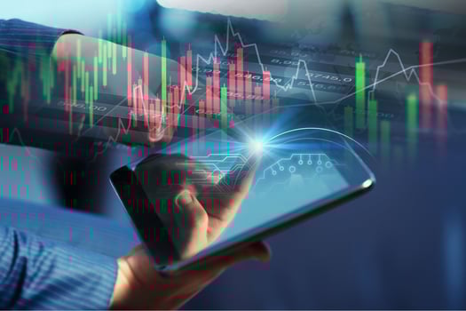 business man with computer laptop tablet graph business stock market graph trading analysis investment financial stock exchange graph chart trader stock market analyzing digital technology photo