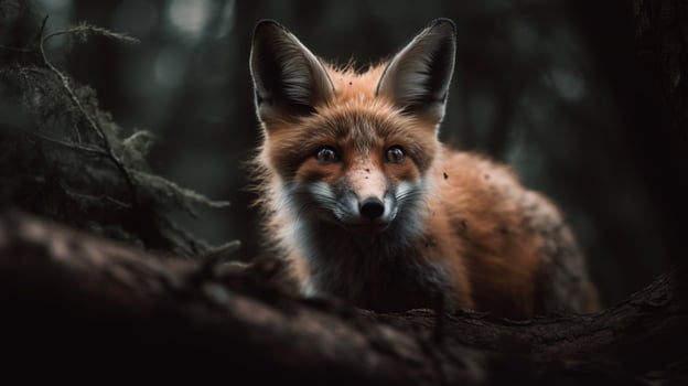 Red fox in the forest AI Generate photo
