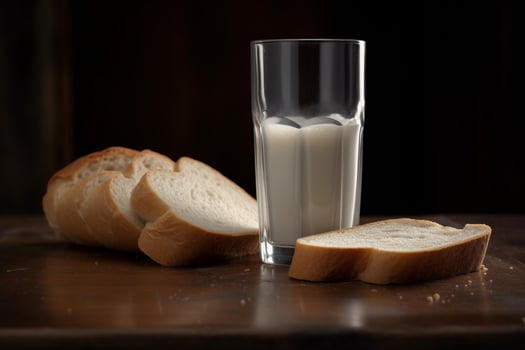 A glass of milk on the table AI Generate photo
