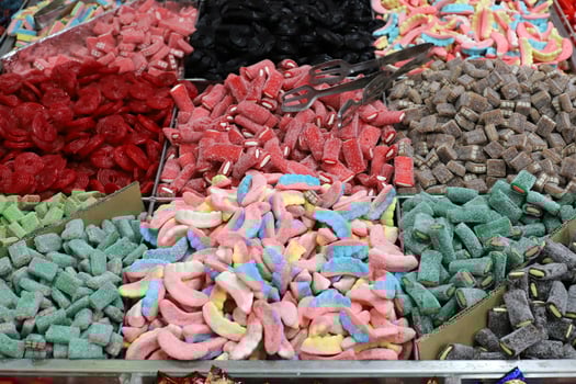 Oriental sweets and candies are sold at a bazaar in Israel. photo