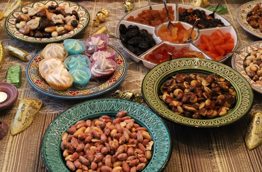 Oriental sweets and candies are sold at a bazaar in Israel. photo