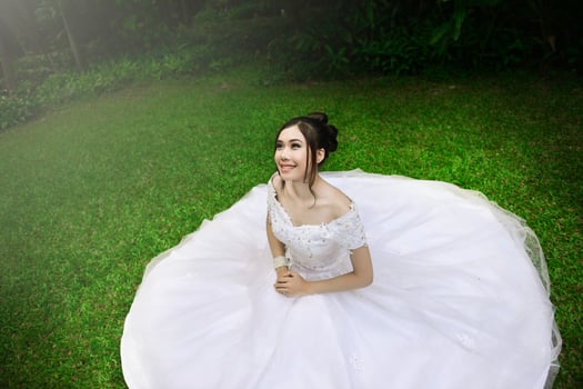 Pretty Girl in wedding dress photo