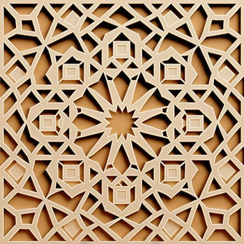Islamic geometric pattern in traditional ornamental style photo