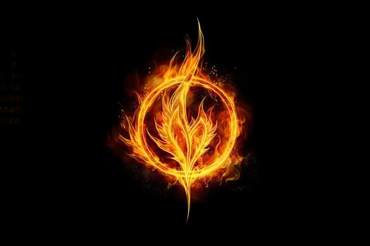 Fiery symbol. aesthetic photo