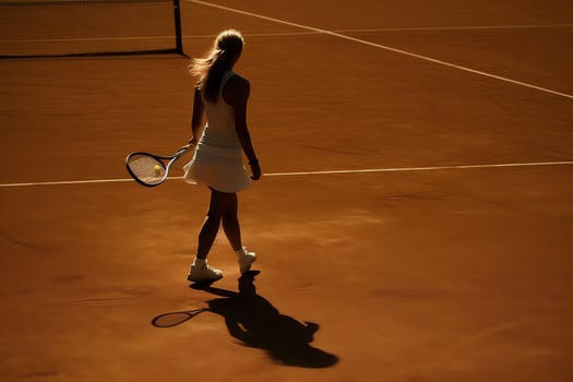 Playing solo tennis. photo