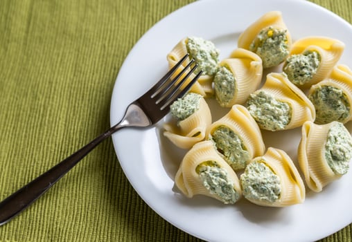 Stuffed lumaconi with cheese photo