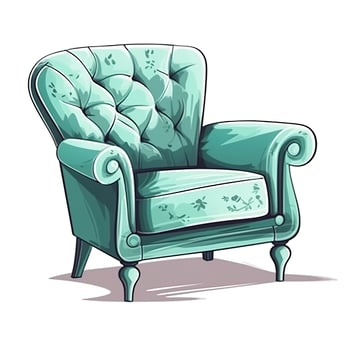 Comfortable armchair isolated on white background,  Interior element, generate ai photo