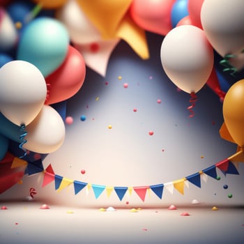 Birthday background with balloons. Illustration photo