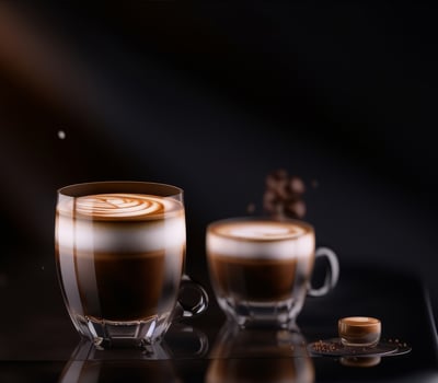 Glass of cappuccino. Illustration photo