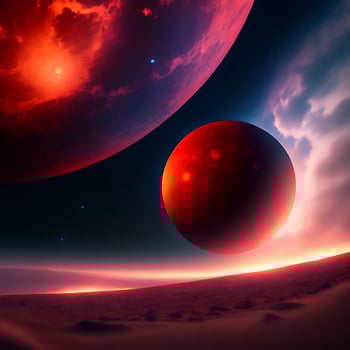 3D Ultra-realistic Planets with Clouds and Horizon Illustration photo