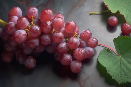 Fresh grape with leaf AI Generate photo