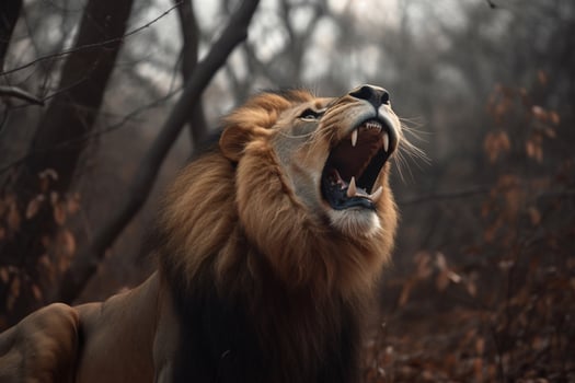 Portrait lion on the forest photo