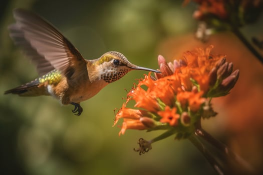 Portrait humming bird AI Generate photo